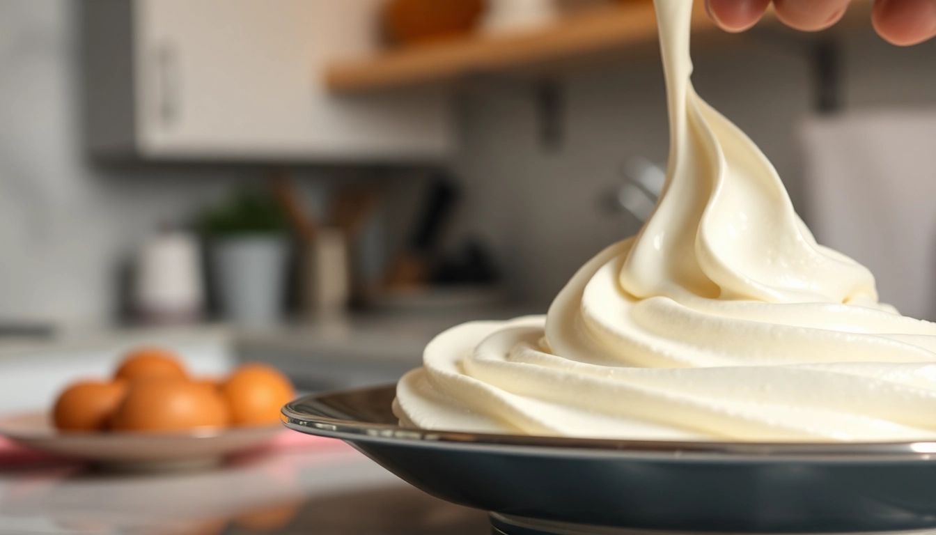 A cream charger dispensing creamy whipped topping in a cozy kitchen environment.