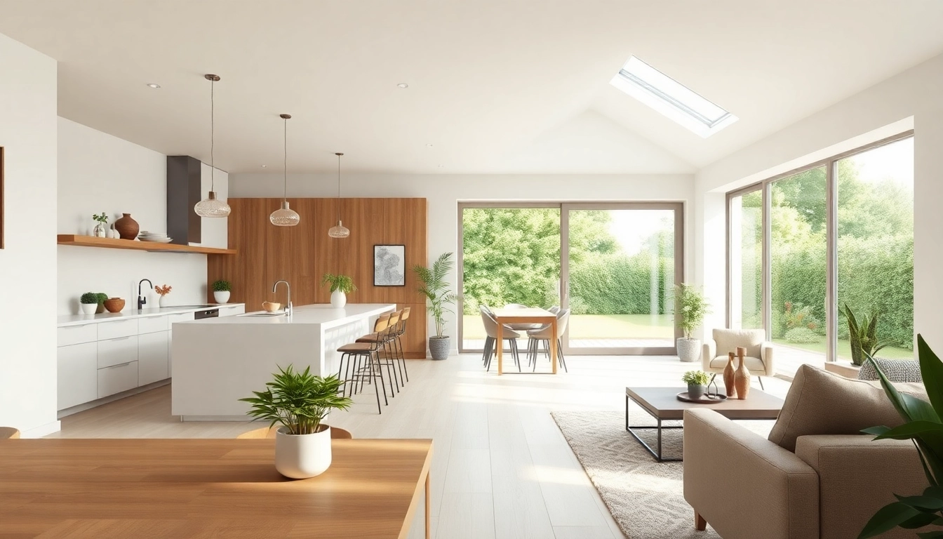 Showcasing modern residential extensions with a spacious open-plan design and natural lighting.