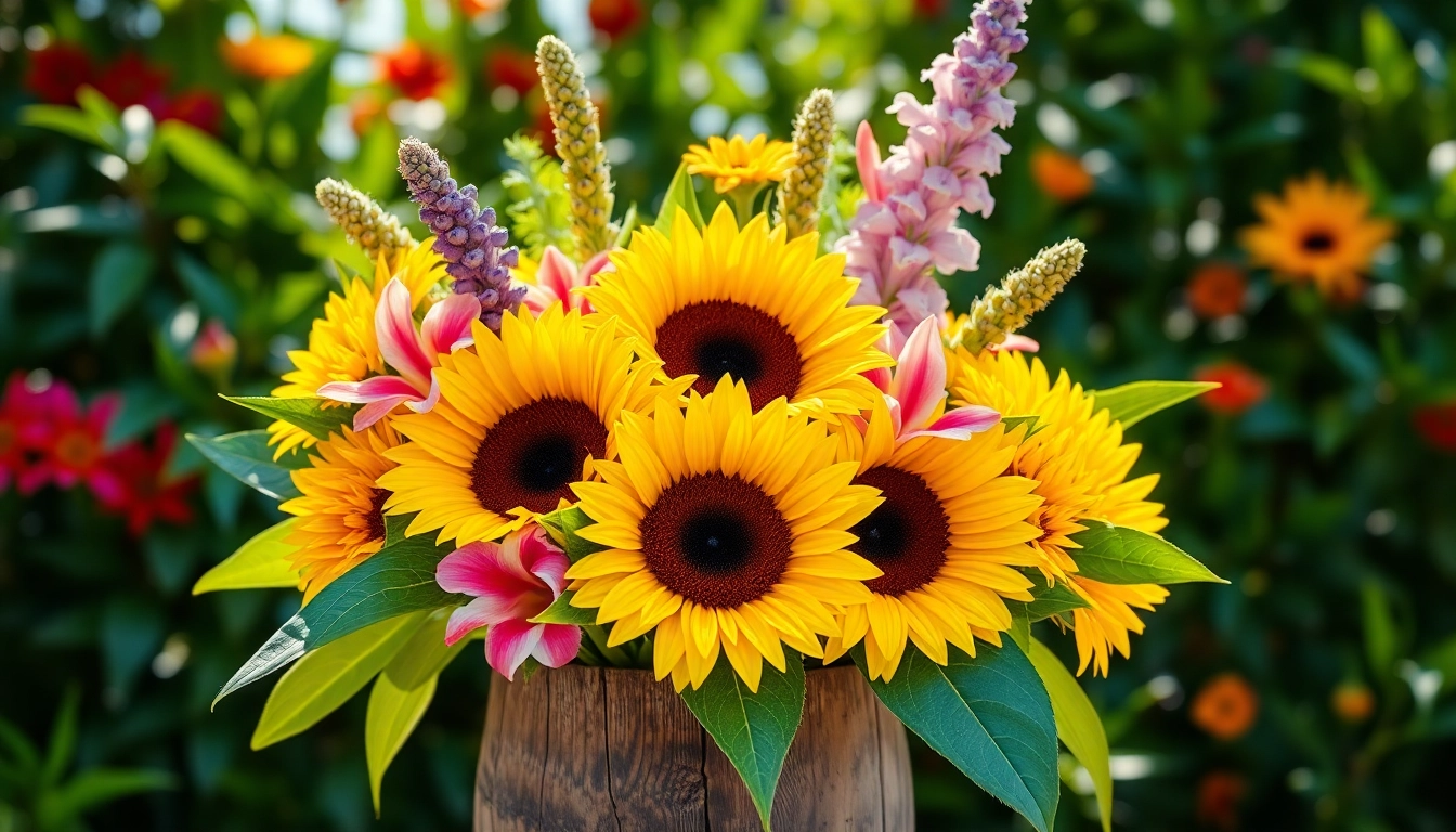 Beautiful arrangement of Huntington Beach flowers in a rustic vase with vibrant colors.