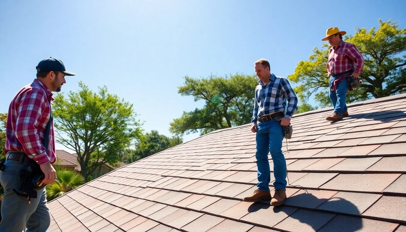 Expert 5-star roofing contractors Central Texas inspecting a residential rooftop to ensure quality.