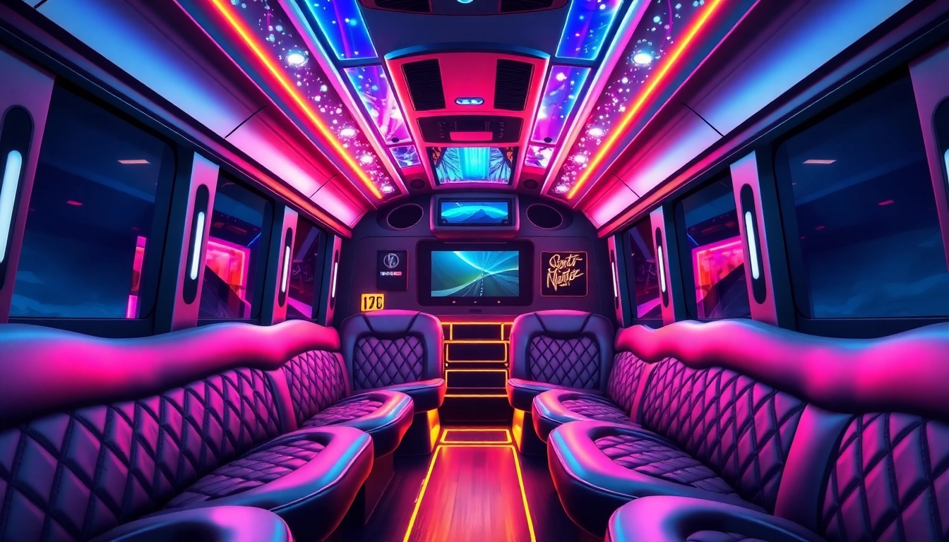 Experience the excitement of an Atlanta party bus featuring luxury seating and vibrant ambiance for all occasions.