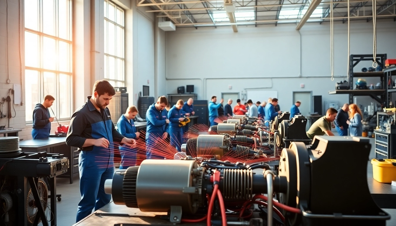 Students engaged in hands-on training at a trade school Knoxville TN environment, showcasing modern vocational education.