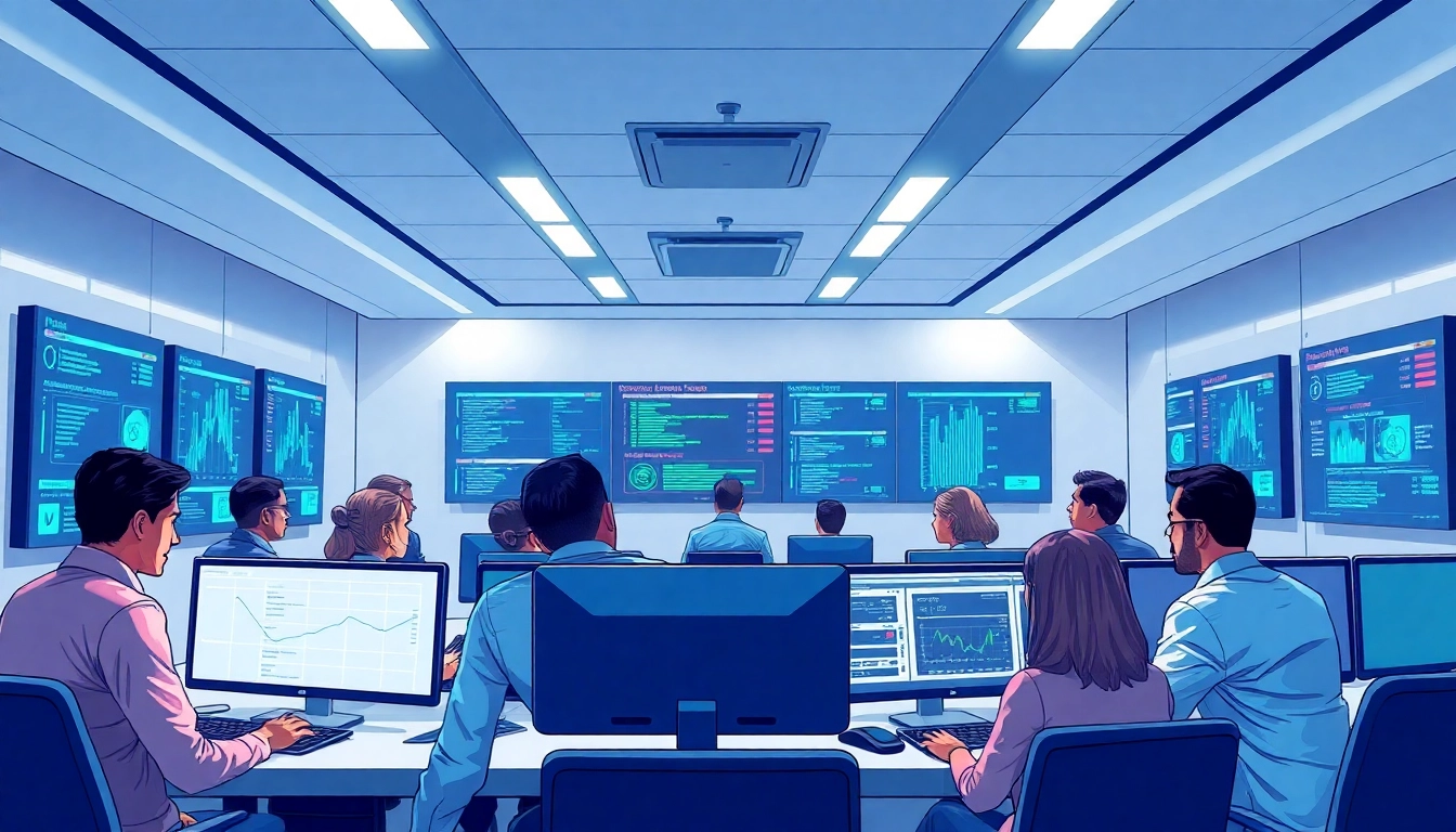 CIRT team members collaborate effectively in a modern office setting during critical cybersecurity discussions.