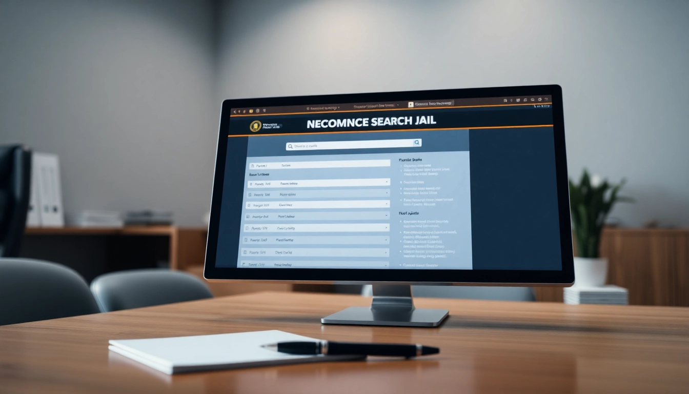 Efficient orange county jail inmate search interface displayed on a computer.