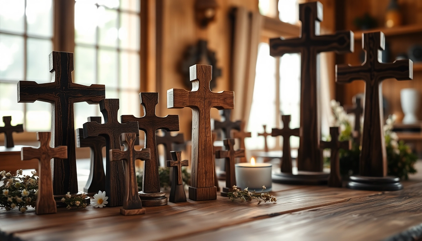 Showcase handmade crosses with exquisite craftsmanship and olive wood details.