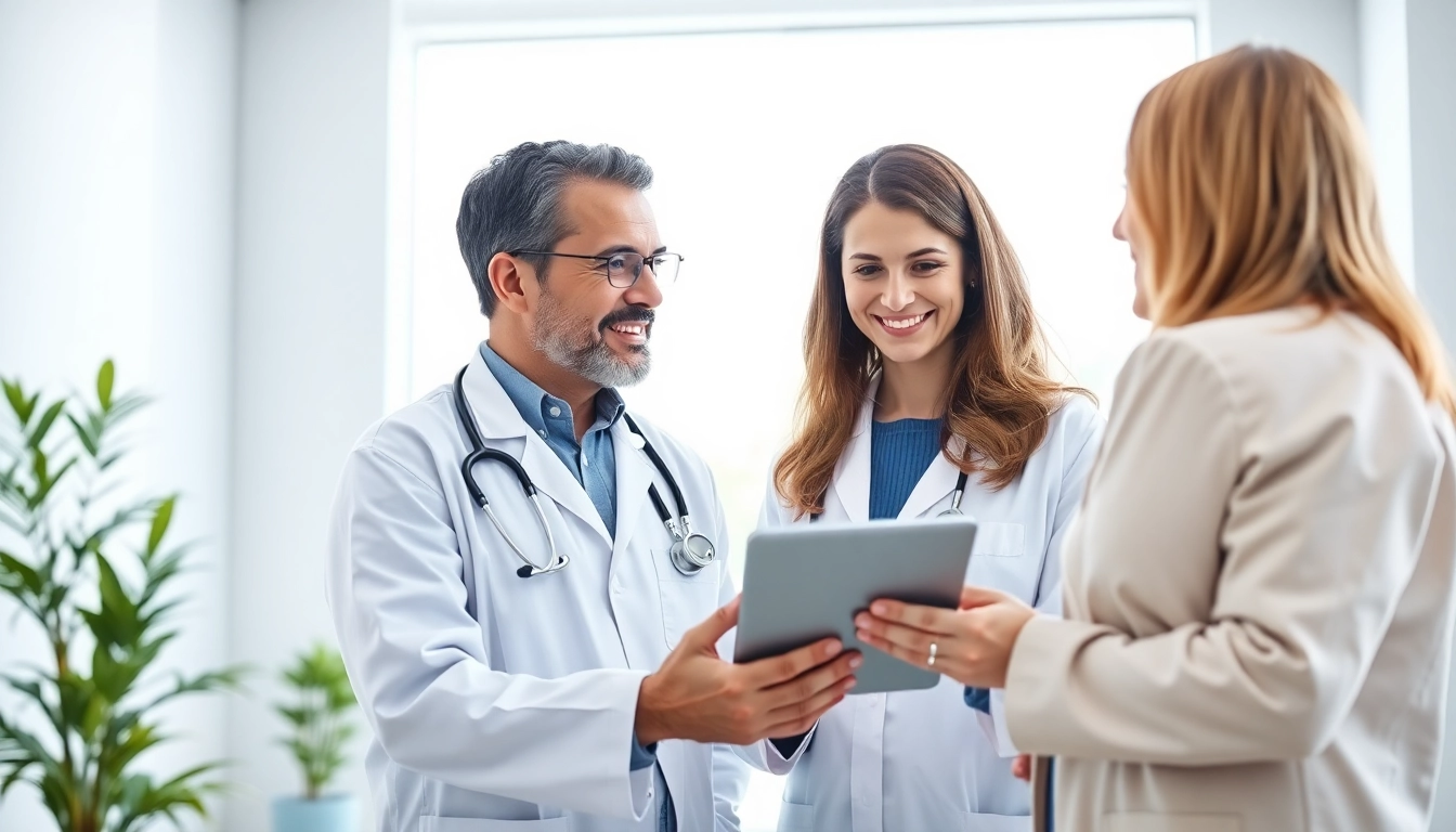 Concierge care physicians providing patient-centered care in a modern clinic setting.