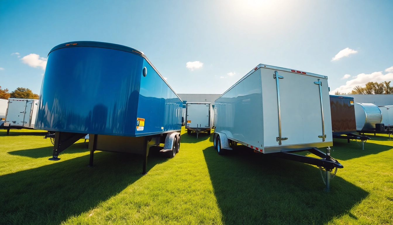 Discover heavy-duty trailers for sale in Massachusetts amidst a vibrant dealership.
